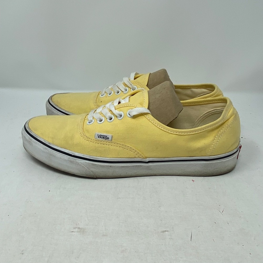 Vans Authentic Yellow Canvas Skate Sneakers Womens 11.5 Mens 10 751505